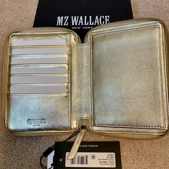 💛NWT MZ Wallace Champagne Candy Passport Organzier in Champagne Candy leather🥂 - Picture 2 of 2